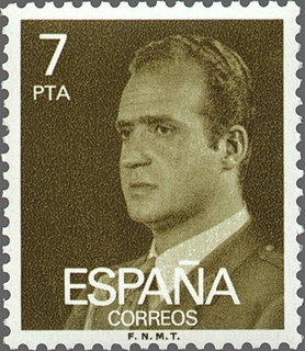 ESPAÑA 1976 2348 Sello Nuevo Serie Básica Rey Juan Carlos I 7 pts sin goma Espana Spain Espagne Spagna Spanje Spanien 